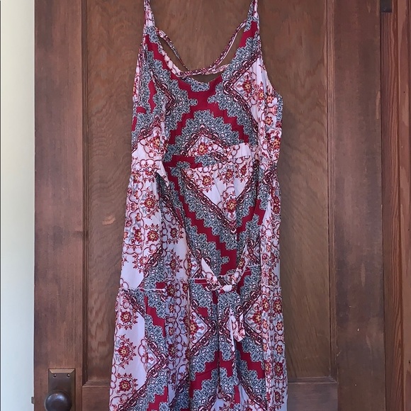 TORRID red scarf print challis maxi dress - Picture 7 of 7